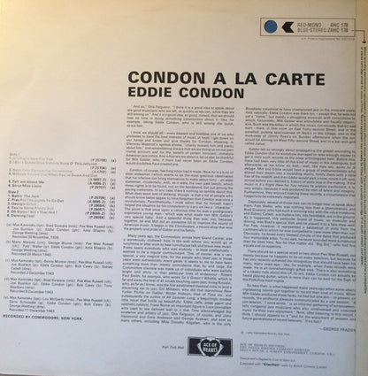 Eddie Condon : Condon A La Carte (LP, Comp, RE, blu)