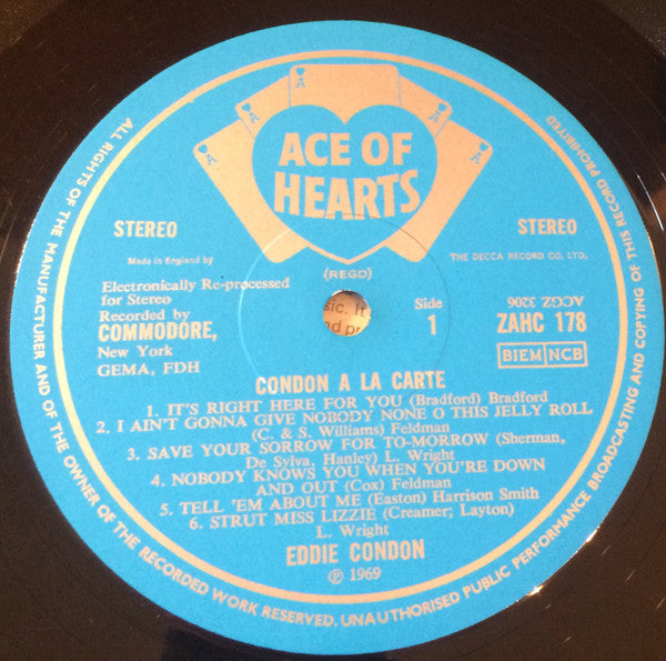 Eddie Condon : Condon A La Carte (LP, Comp, RE, blu)