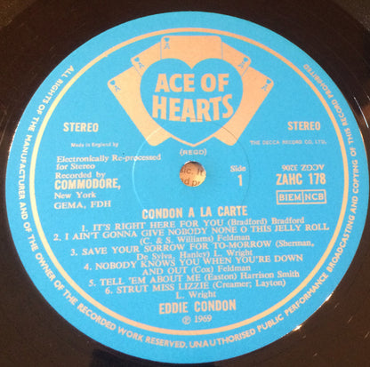 Eddie Condon : Condon A La Carte (LP, Comp, RE, blu)