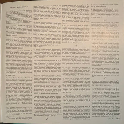 Jean Barraqué, Claude Helffer : Sonate Pour Piano 1950-1952 (LP, Album)