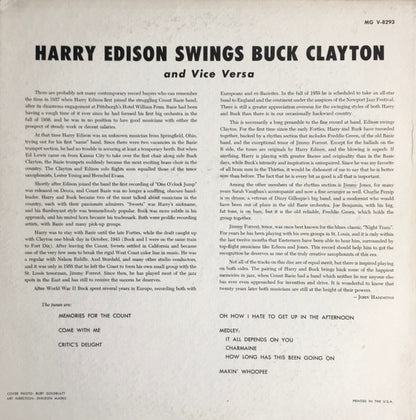 Harry Edison / Buck Clayton : Harry Edison Swings Buck Clayton (And Vice Versa) (LP, Album, Mono)