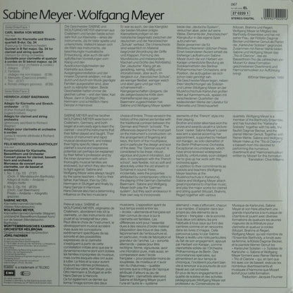 Sabine Meyer, Wolfgang Meyer (3) : Works for Clarinet and Orchestra (Weber, Baermann, Mendelssohn) (LP, Album)
