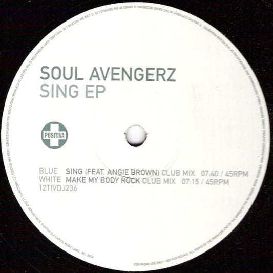 Soul Avengerz : Sing EP (12", Promo)