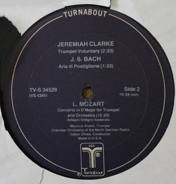 Maurice André - Kammerorchester Des Norddeutschen Rundfunks, Gabor Ötvös : Baroque Trumpet Concerti (LP)