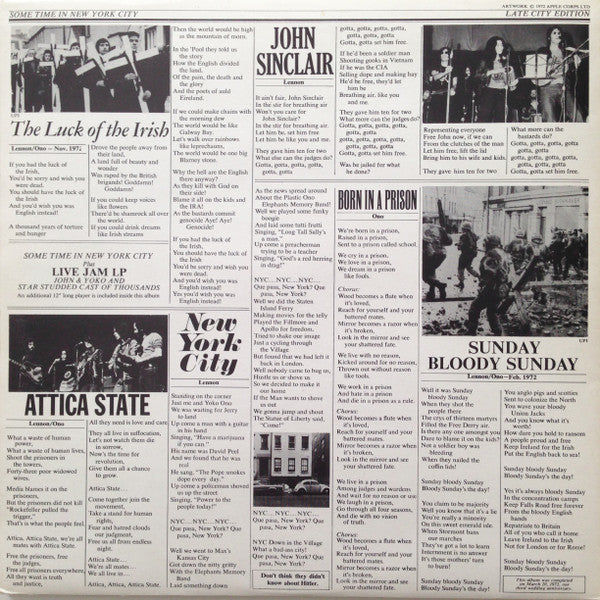 John Lennon & Yoko Ono / The Plastic Ono Band With Elephants Memory And Invisible Strings : Some Time In New York City (2xLP, Album)