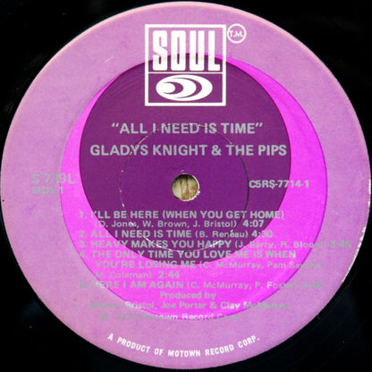 Gladys Knight And The Pips : All I Need Is Time (LP, Album, Sup)