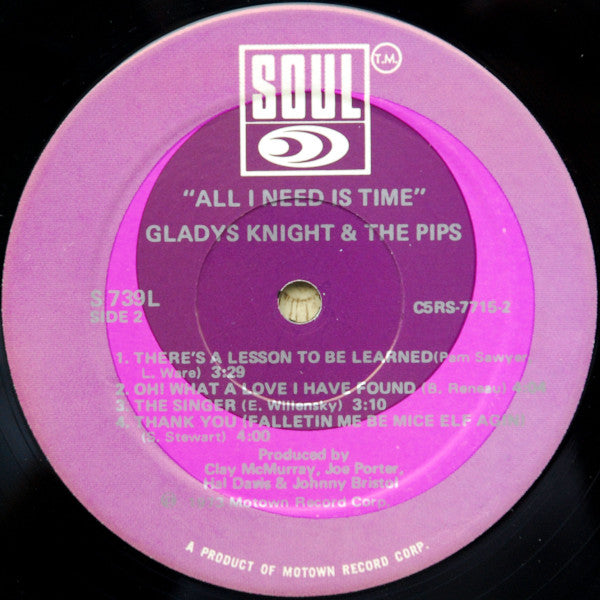 Gladys Knight And The Pips : All I Need Is Time (LP, Album, Sup)