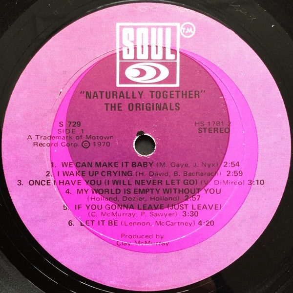 The Originals : Naturally Together (LP, Album)