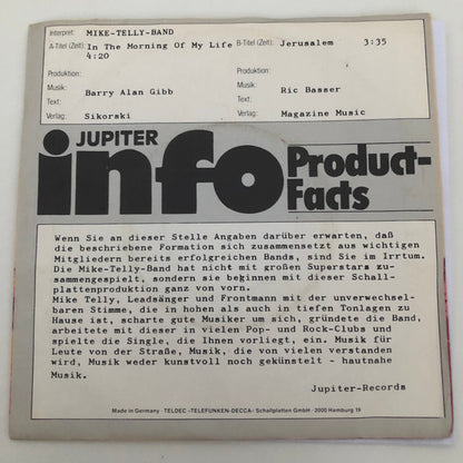 Mike Telly Band : In The Morning Of My Life (7", Single, Promo)