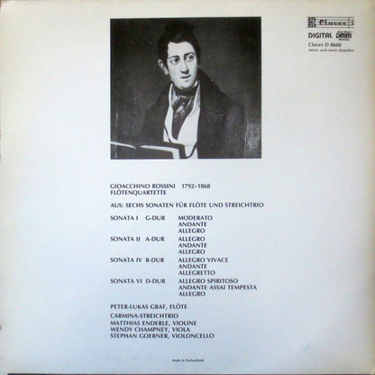 Gioacchino Rossini, Peter-Lukas Graf, Carmina-Streichtrio : Flötenquartette (LP, Album, DMM)