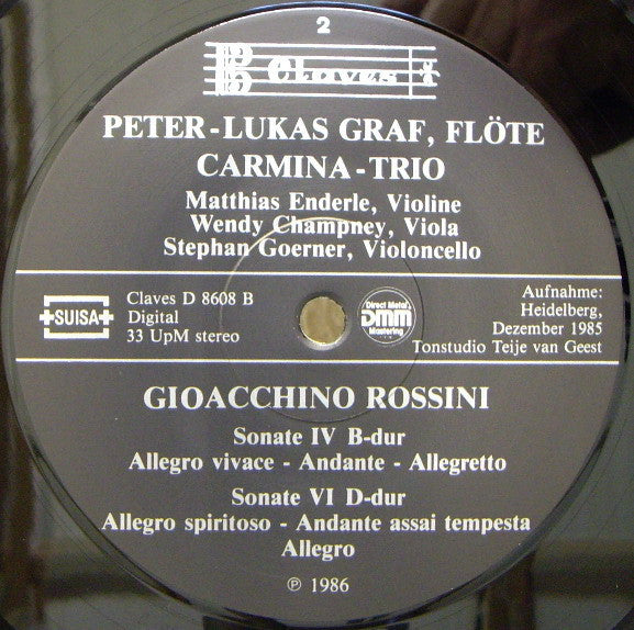 Gioacchino Rossini, Peter-Lukas Graf, Carmina-Streichtrio : Flötenquartette (LP, Album, DMM)