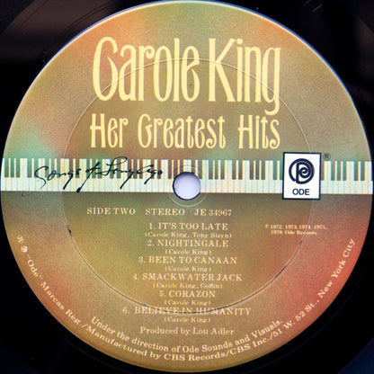 Carole King : Her Greatest Hits (Songs Of Long Ago) (LP, Comp, Pit)