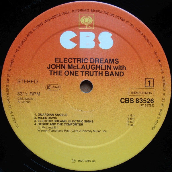 John McLaughlin With The One Truth Band : Electric Dreams (LP, Album)