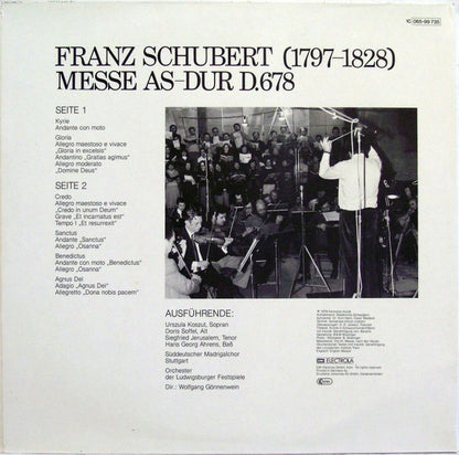 Franz Schubert, Urszula Koszut, Doris Soffel, Siegfried Jerusalem, Hans Georg Ahrens, Wolfgang Gönnenwein, Der Süddeutsche Madrigalchor, Orchester Der Ludwigsburger Schlossfestspiele : Messe Nr. 5  As-Dur D.678 (LP, Album)