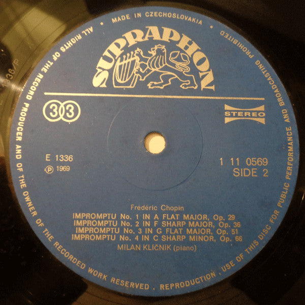 Johannes Brahms, Frédéric Chopin - Milan Klíčník : Paganini Variations / 4 Impromptus (LP)