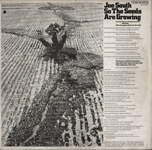 Joe South : So The Seeds Are Growing (LP, Album)