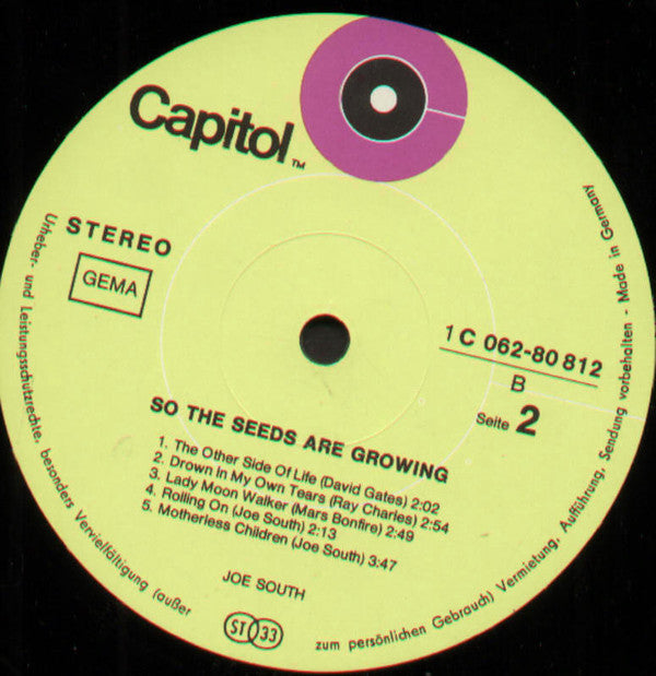 Joe South : So The Seeds Are Growing (LP, Album)