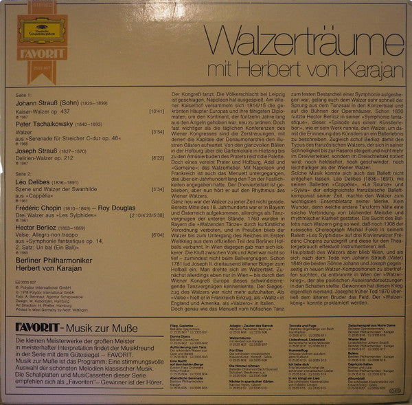 Herbert von Karajan, Berliner Philharmoniker : Walzerträume (LP, Comp)