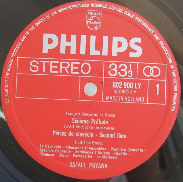 François Couperin - Rafael Puyana : Pieces De Clavecin Ordres No. VIII, XI, XIII, XV (2xLP + Box, RE)