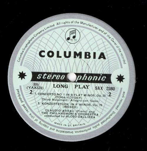 Pyotr Ilyich Tchaikovsky / Carl Maria von Weber, Claudio Arrau, Philharmonia Orchestra, Alceo Galliera : Tchaikovski: Piano Concerto No. 1 B Flat Minor Op. 23/ Weber: Piano Concero F Minor Op. 79 (LP)