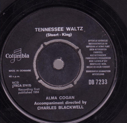 Alma Cogan : Tennessee Waltz  (7", Single, Pin)