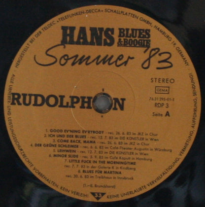 Hans Blues & Boogie : Sommer '83 (LP)