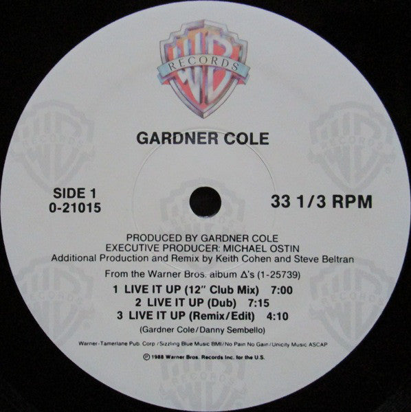 Gardner Cole : Live It Up (12")