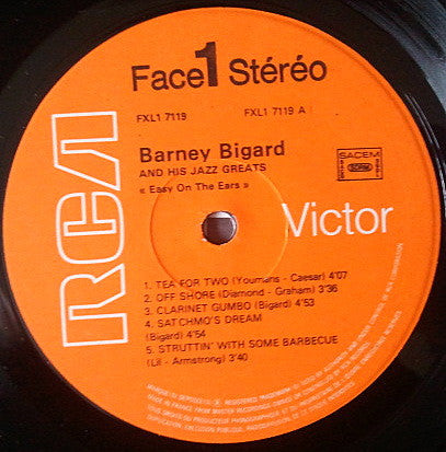 Barney Bigard And His Jazz Greats : Easy On The Ears (LP, Album)