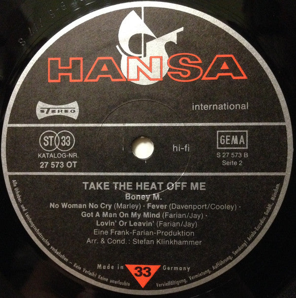 Boney M. : Take The Heat Off Me (LP, Album, RE)