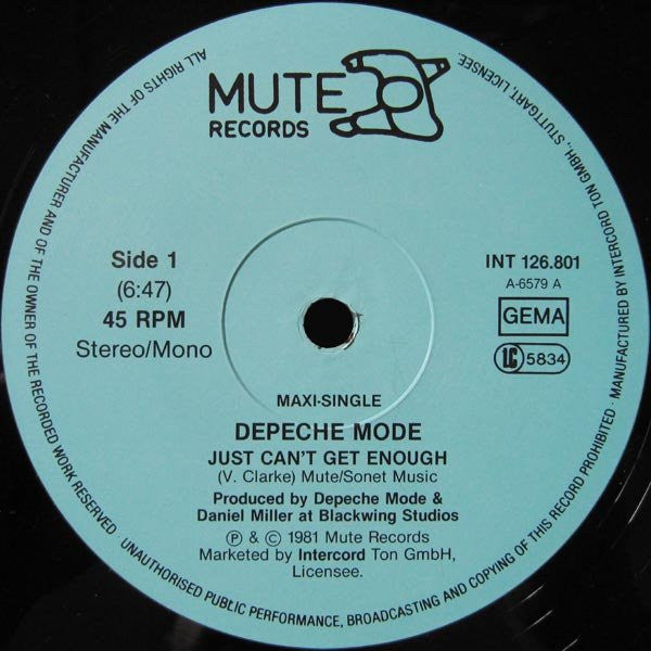 Depeche Mode : Just Can't Get Enough (12", Maxi)