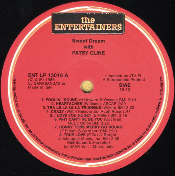 Patsy Cline : Sweet Dreams With Patsy Cline (LP, Comp)