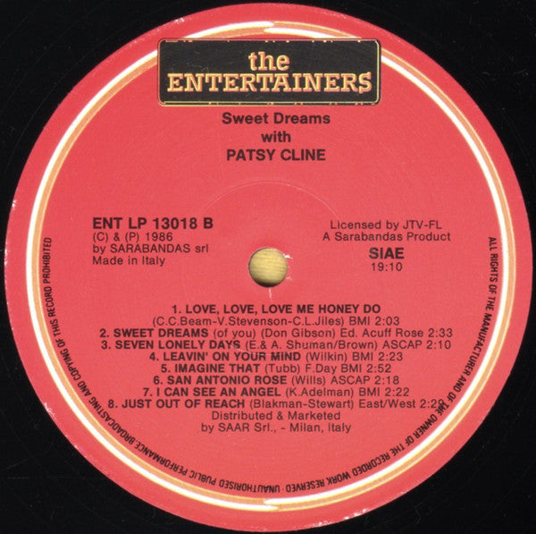 Patsy Cline : Sweet Dreams With Patsy Cline (LP, Comp)