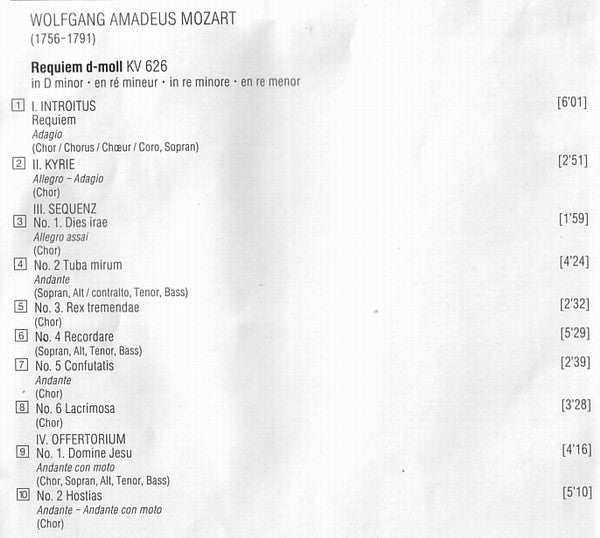 Wolfgang Amadeus Mozart : Requiem / Exsultate, Jubilate / Laudate Dominum (CD, Comp, RE, RM)