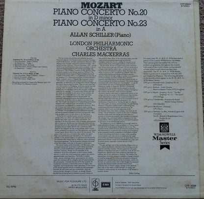 Wolfgang Amadeus Mozart, Allan Schiller, London Philharmonic Orchestra, Sir Charles Mackerras : Piano Concertos Nos. 20 & 23  (LP)