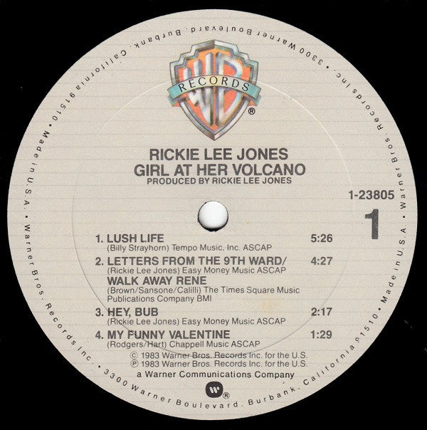 Rickie Lee Jones : Girl At Her Volcano (10", Album, EP)