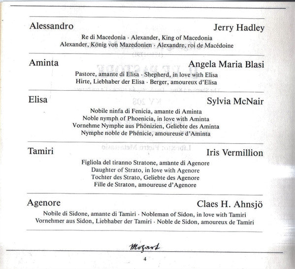 Wolfgang Amadeus Mozart - The Academy Of St. Martin-in-the-Fields, Sir Neville Marriner, Jerry Hadley, Angela Maria Blasi, Sylvia McNair, Iris Vermillion, Claes-Håkan Ahnsjö : Il Re Pastore (2xCD, Album + Box, Sli)