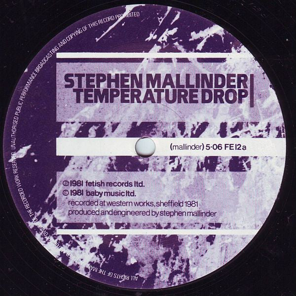 Stephen Mallinder : Temperature Drop / Cool Down (12")