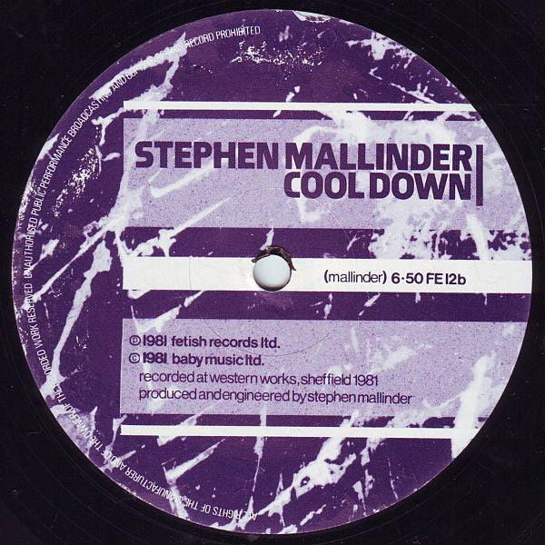 Stephen Mallinder : Temperature Drop / Cool Down (12")