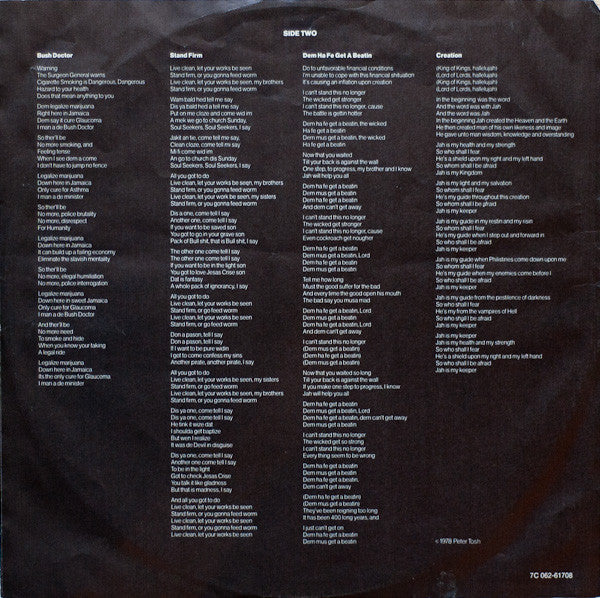 Peter Tosh : Bush Doctor (LP, Album)