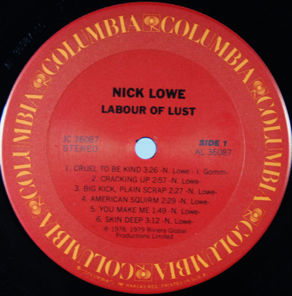 Nick Lowe : Labour Of Lust (LP, Album, Ter)