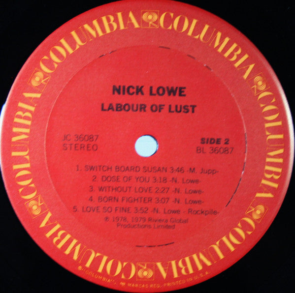 Nick Lowe : Labour Of Lust (LP, Album, Ter)