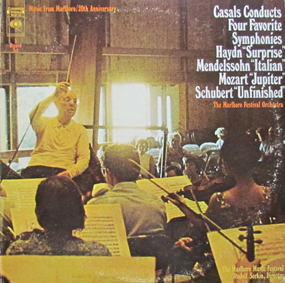 Joseph Haydn / Felix Mendelssohn-Bartholdy / Wolfgang Amadeus Mozart / Franz Schubert / Pablo Casals, Marlboro Festival Orchestra : Casals Conducts Four Favorite Symphonies (2xLP, Album)