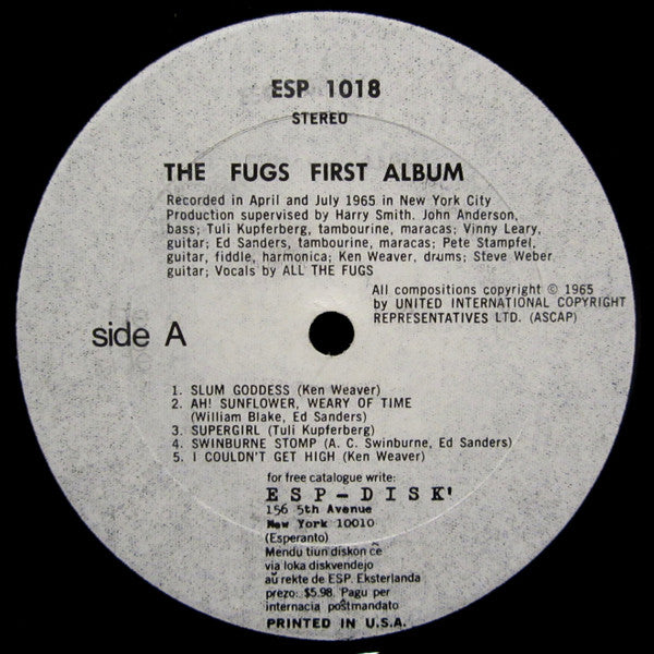 The Fugs : The Fugs First Album (LP, Album, RE)