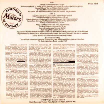 The Motors : Approved By The Motors (LP, Album)