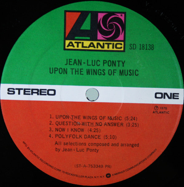 Jean-Luc Ponty : Upon The Wings Of Music (LP, Album, PR )