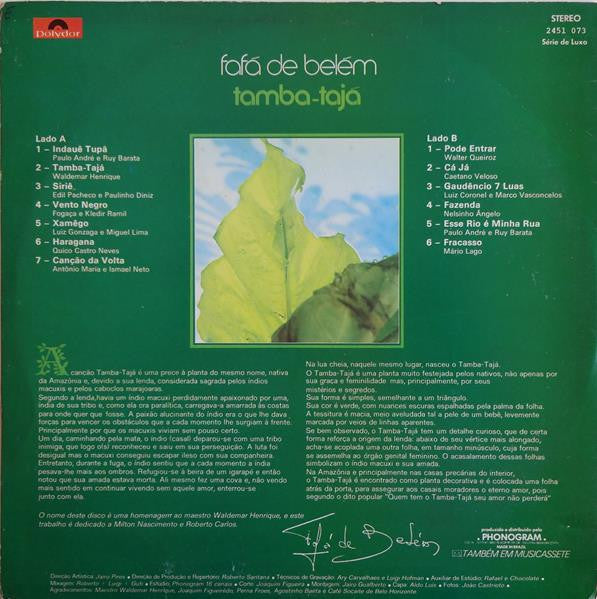 Fafá de Belém : Tamba-Tajá (LP, Album)