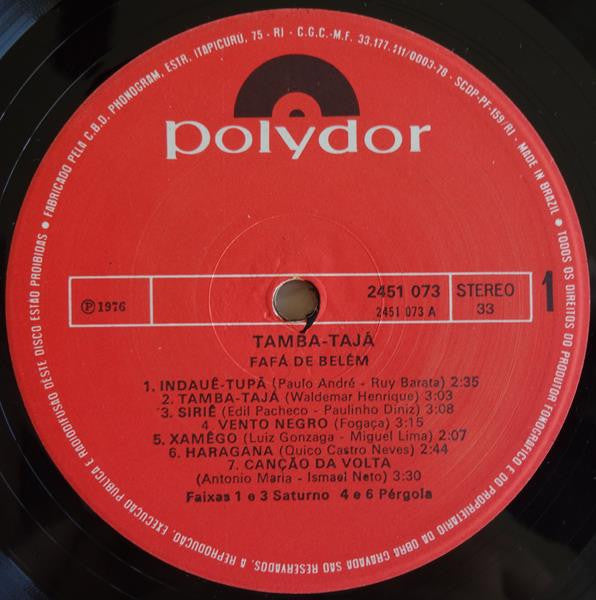 Fafá de Belém : Tamba-Tajá (LP, Album)