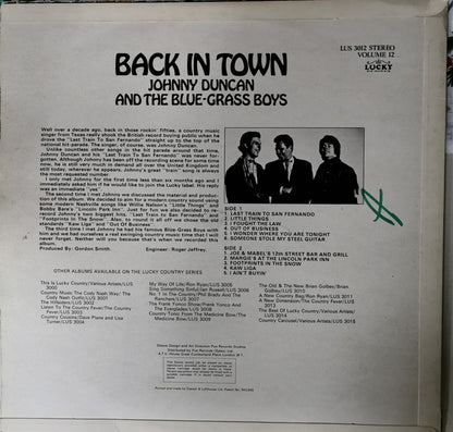 Johnny Duncan & His Blue Grass Boys : Back In Town (LP, Album)