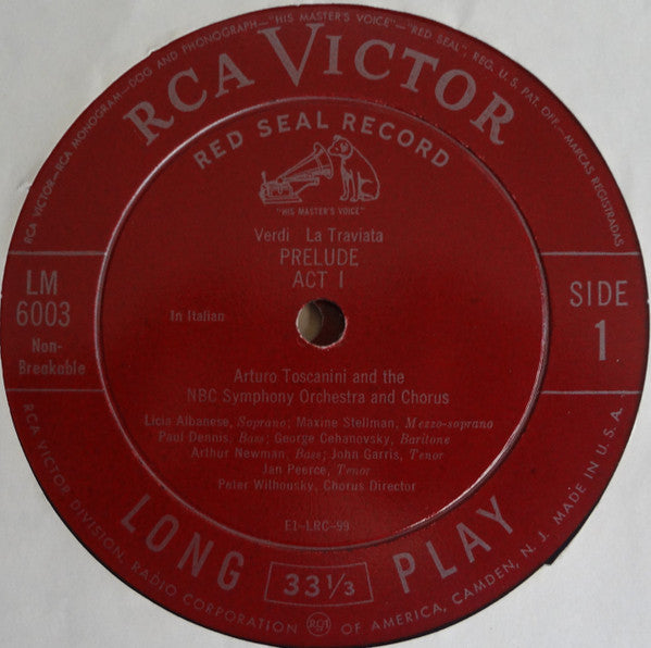 Arturo Toscanini Conducts Giuseppe Verdi / Licia Albanese / Jan Peerce / Robert Merrill / NBC Symphony Orchestra : La Traviata (Complete Opera) (2xLP, Mono + Box, Album)