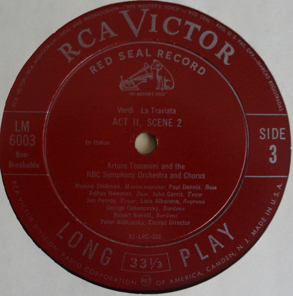 Arturo Toscanini Conducts Giuseppe Verdi / Licia Albanese / Jan Peerce / Robert Merrill / NBC Symphony Orchestra : La Traviata (Complete Opera) (2xLP, Mono + Box, Album)